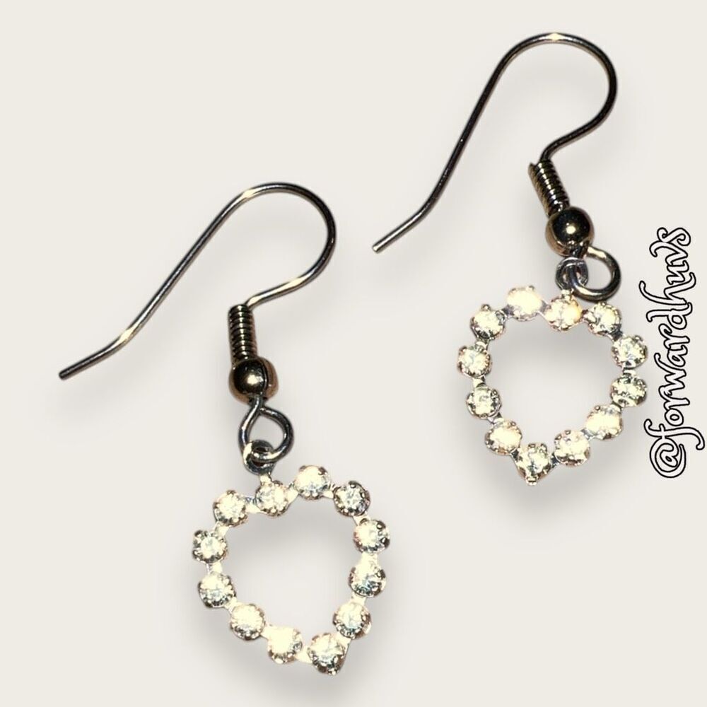 Bundle Sale 3 for $15 | Sparkling Rhinestone Heart Dangle Earrings